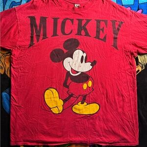 Vintage Red Mickey Mouse Graphic T-Shirt